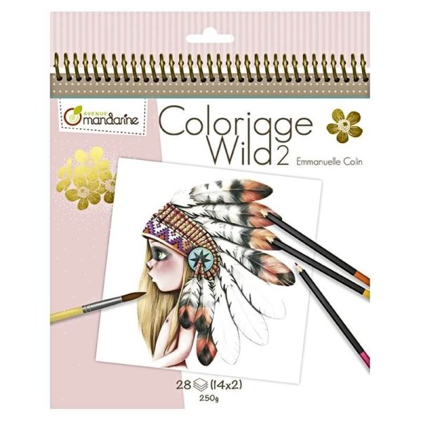 cuaderno colorear wild 2 avenue mandarine