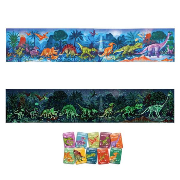 contenido puzzle dinosaurios fluorescente